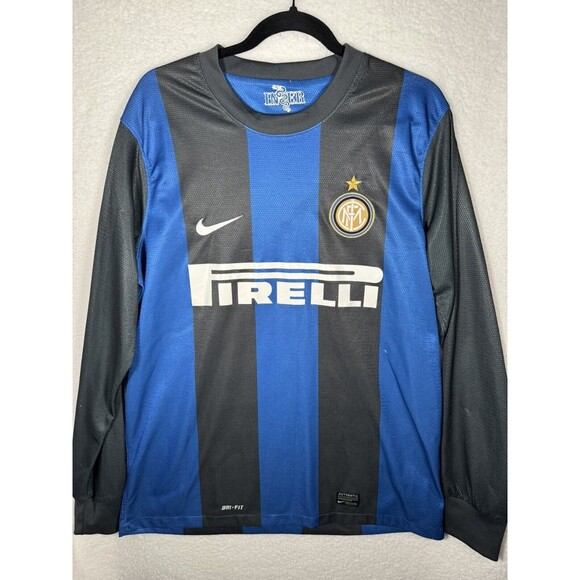 Inter Milan 2012/13 Home Long Sleeve Nike Jersey - Men’s Large Eto’o #9 - Picture 1 of 7